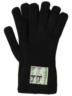 Шерстяные перчатки Lanvin черные