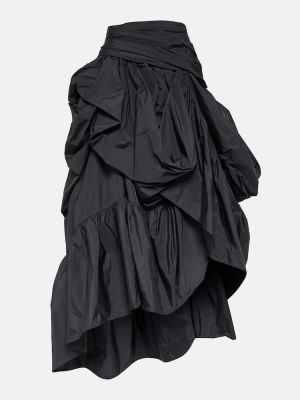 Asymetrická dlhá sukňa s volánmi Erdem čierna