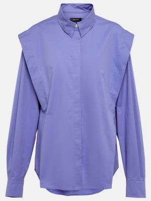 Bavlněná košile Isabel Marant fialová