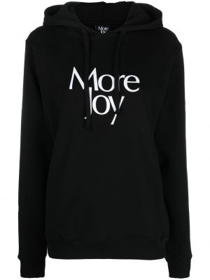 Raštuotas džemperis su gobtuvu More Joy juoda
