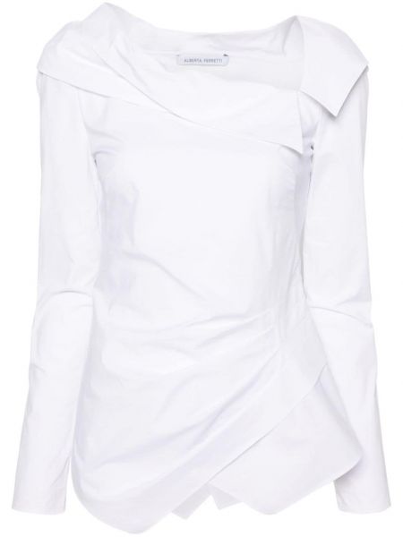 Bluză plisată Alberta Ferretti alb