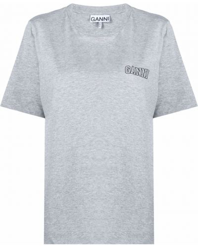 Camiseta con estampado Ganni gris