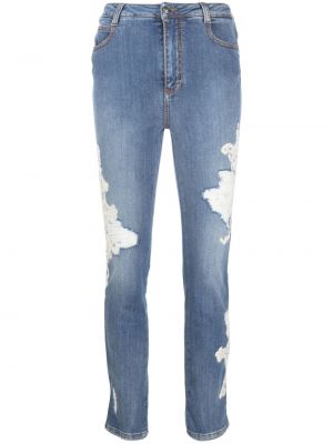 Slank rippet skinny jeans Ermanno Scervino blå