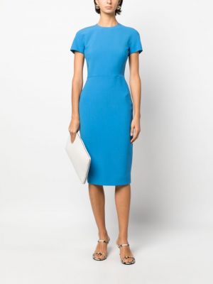 Sukienka midi z krepy Victoria Beckham niebieska