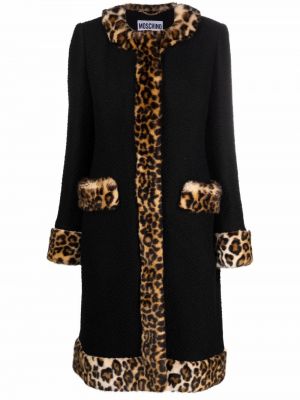 Abrigo leopardo Moschino negro