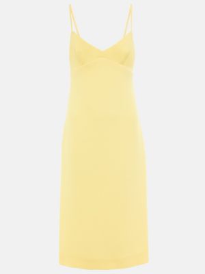 Midi šaty z polyesteru Emilia Wickstead - žlutá