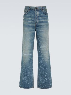 Voľné obnosené džínsy s rovným strihom Amiri modrá