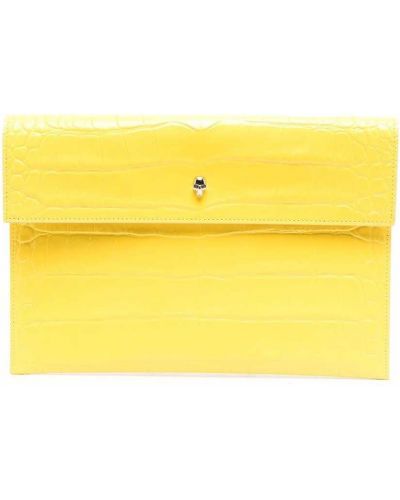 Bolso clutch con apliques Alexander Mcqueen amarillo