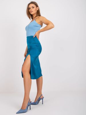 Midi sukně Fashionhunters modré