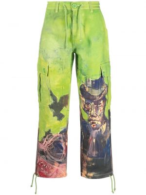 Карго панталони с принт Kidsuper зелено