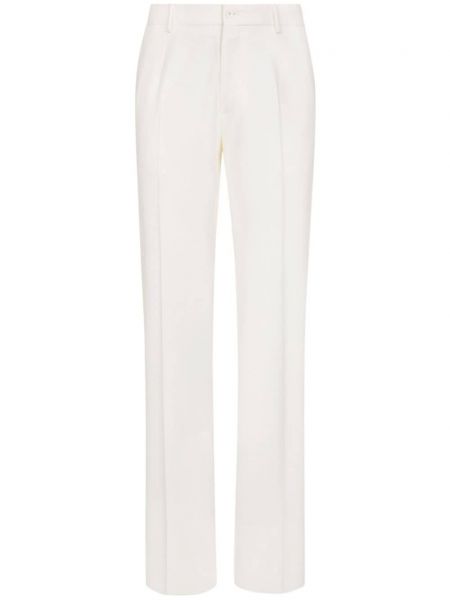 Pantaloni cu picior drept de lână Dolce & Gabbana alb
