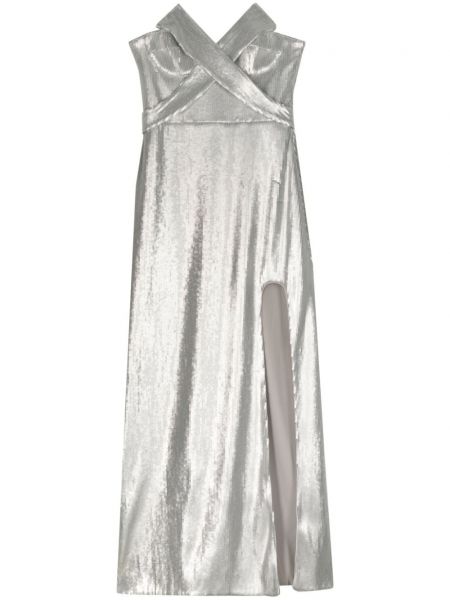 Koktejlové šaty Genny stříbrné