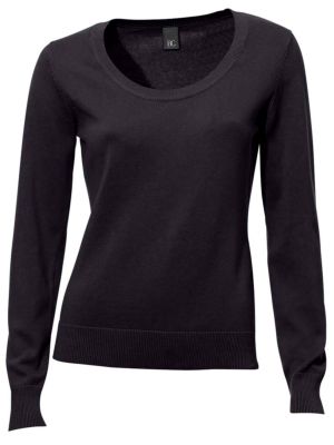 Jednofarebný bavlnený priliehavý sveter Heine - čierna