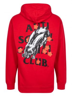 Kapučdžemperis ar apdruku Anti Social Social Club sarkans