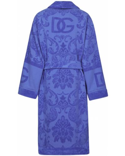 Accappatoio in tessuto jacquard Dolce & Gabbana blu