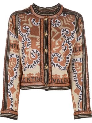 Jacquard strikkegenser Valentino oransje