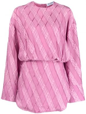 Robe de soirée avec manches longues en jacquard The Attico rose
