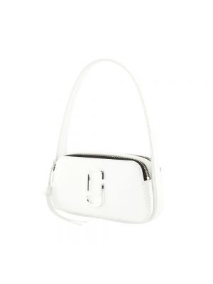 Bolsa de hombro de cuero Marc Jacobs blanco