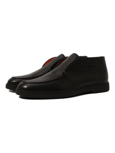 Кожаные ботинки Santoni черные