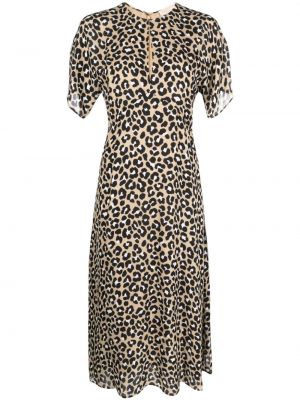 Midi šaty s potlačou s leopardím vzorom Michael Michael Kors