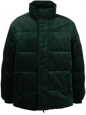 Zamatový kabát Carhartt Wip zelená