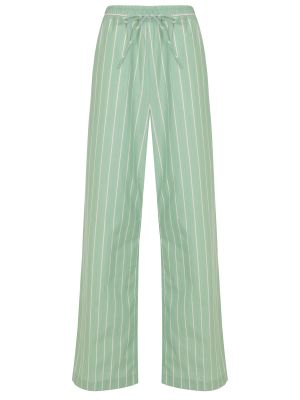 Хлопковые прямые брюки Marni зеленые