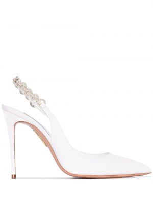 Slingback pumpar med remmar Aquazzura vit