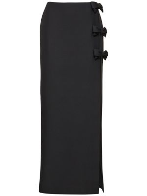 Krepové dlouhá sukně Valentino černé
