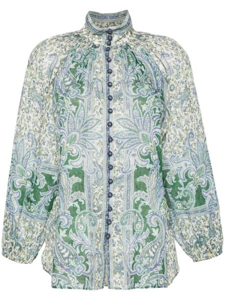 Bluza s printom s paisley uzorkom Zimmermann zelena