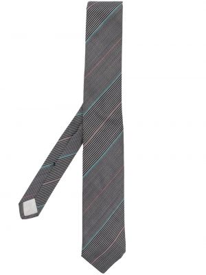 Pruhovaná hodvábna kravata s potlačou Versace Pre-owned