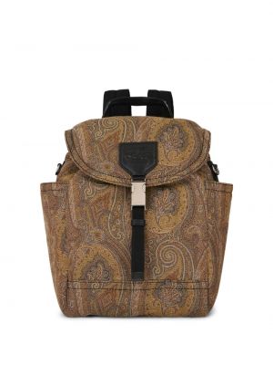 Plecak z nadrukiem z wzorem paisley Etro brązowy