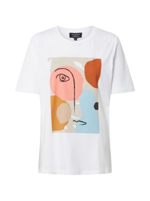 Tricou cu imprimeu abstract Selected Femme alb
