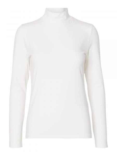 Tricou cu mânecă lungă Selected Femme alb