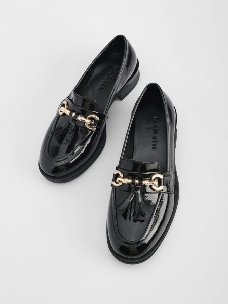 Lakované kožené loafers Marjin černé