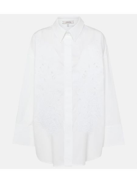 Oversized βαμβακερό μακρύ πουκάμισο Dorothee Schumacher λευκό