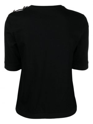 T-shirt à épaulettes Fay noir