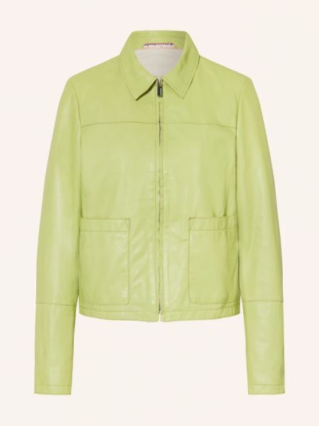 Кожаная куртка Milestone зеленая