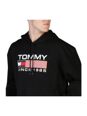 Sudadera con capucha de algodón Tommy Hilfiger negro