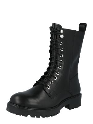 Kožené šnurovacie členkové topánky na podpätku Vagabond Shoemakers - čierna
