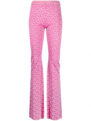 Жакардови панталон Versace розово