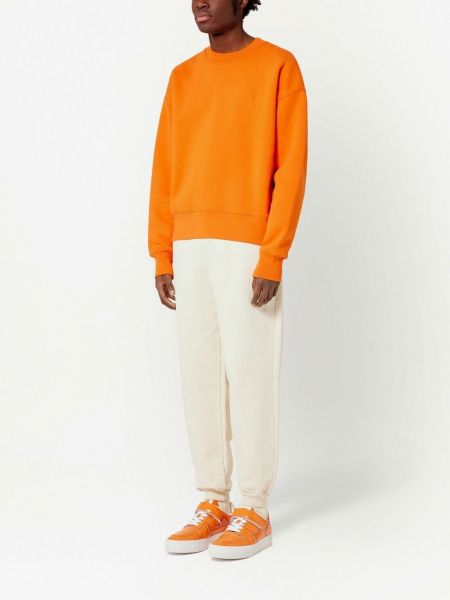 Sweatshirt mit stickerei Ami Paris orange