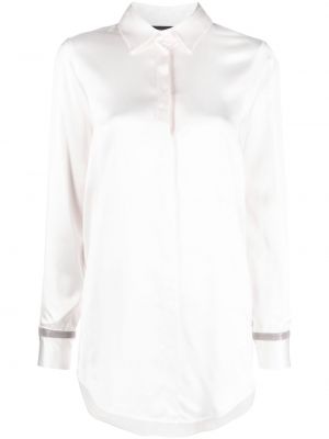 Σατέν πουκάμισο Fabiana Filippi λευκό