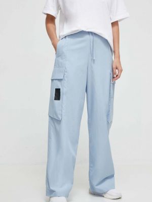 Kalhoty s vysokým pasem Adidas modré