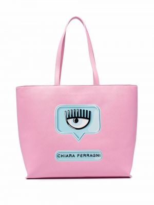 Bolsa de hombro con estampado Chiara Ferragni rosa