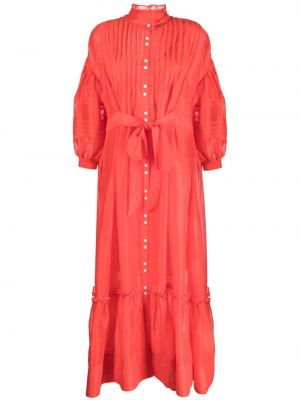 Sukienka długa plisowana Lee Mathews czerwona