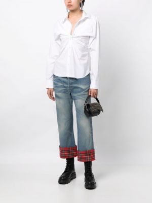 Bootcut jeans mit print ausgestellt Junya Watanabe blau