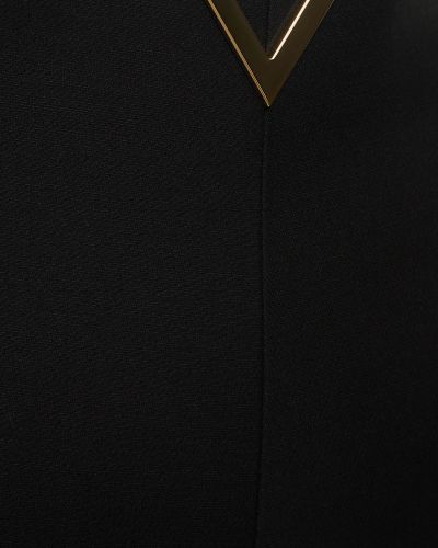 Krepp selyem gyapjú rövidnadrág Valentino fekete