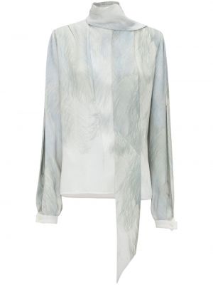 Блуза с пера с принт Victoria Beckham