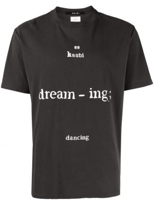 T-shirt avec imprimé slogan avec applique Ksubi