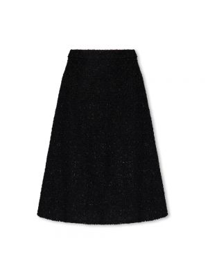 Spódnica midi tweedowa Balenciaga czarna